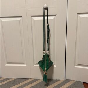 Versona Emerald Triangle Bag with Tassel